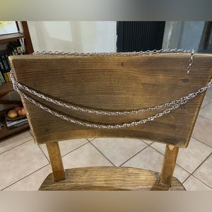 Express silver chain belt.